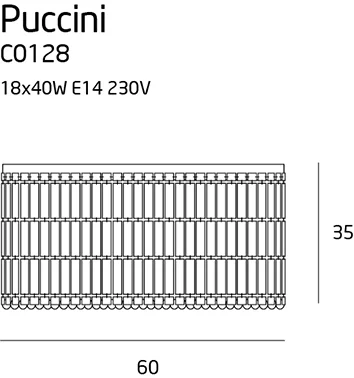 Maxlight Puccini C0128 Plafon 60x35 cm rys techniczny