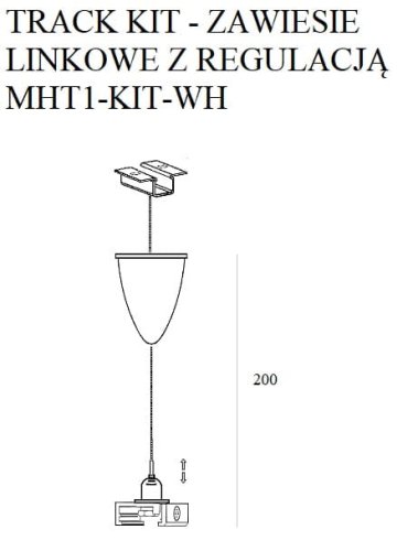 Maxlight Zawiesie Linkowe Z Uchwytem 2m Białe MHT1-KIT-WH rys techniczny