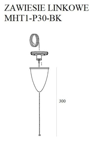 Maxlight Zawiesie Linkowe 3m Czarne MHT1-P30-BK rys techniczny