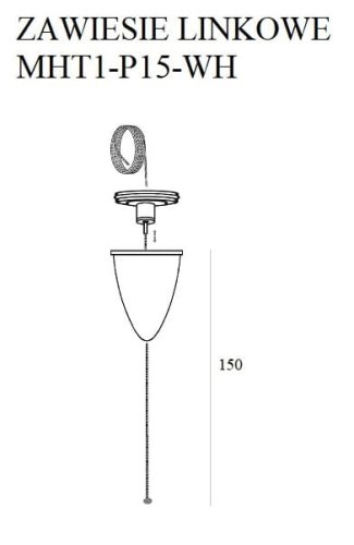 Maxlight Zawiesie Linkowe 1,5m Białe MHT1-P15-WH rys techniczny