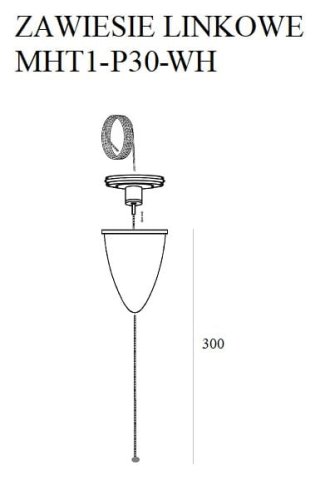 Maxlight Zawiesie Linkowe 3m Białe MHT1-P30-WH  rys techniczny