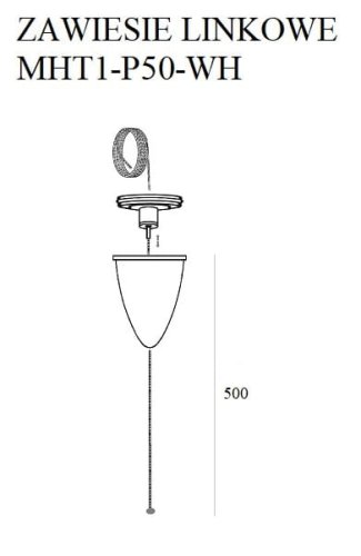 Maxlight Zawiesie Linkowe 5m Białe MHT1-P50-WH rys techniczny
