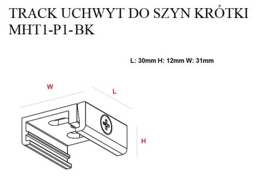 Maxlight Uchwyt Do Szyn Krótki Czarny MHT1-P1-B
