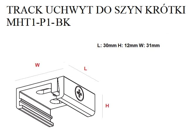 Maxlight Uchwyt Do Szyn Krótki Czarny MHT1-P1-B