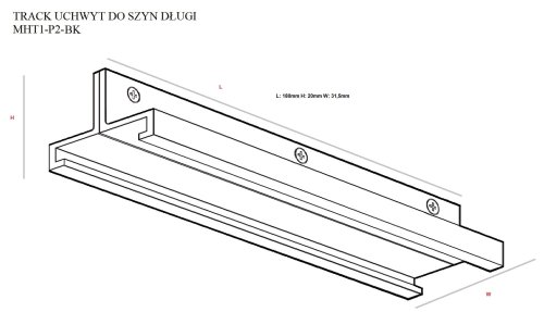 Maxlight Uchwyt Do Szyn Długi Czarny MHT1-P2-BK