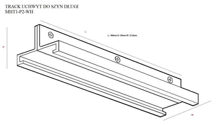 Maxlight Uchwyt Do Szyn Długi Biały MHT1-P2-W