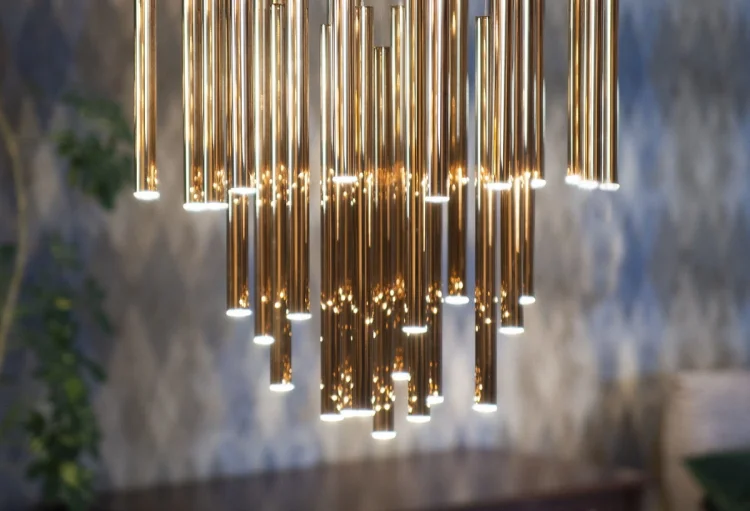 Maxlight Organic Gold P0242D Lampa Wisząca Ściemnialna Złota