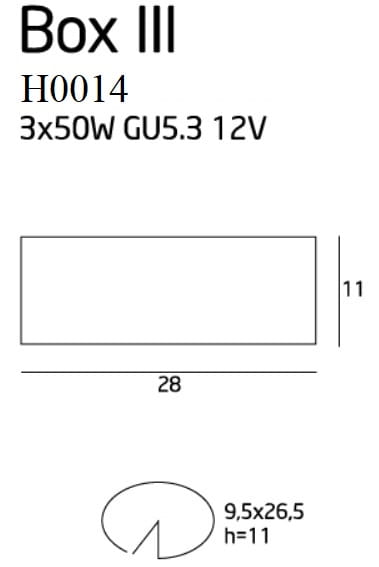 Maxlight Box III H0014 Oprawa Podtynkowa Chrom rys techniczny