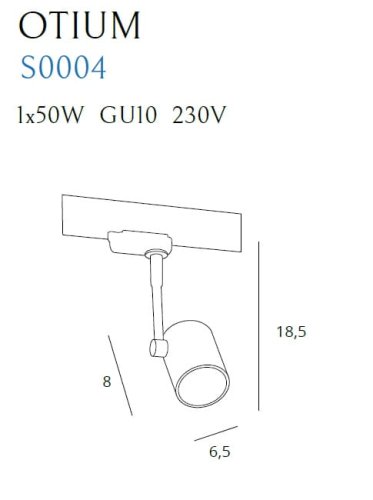 Maxlight Otium S0004 Oprawa Do Szynoprzewodu Biała  rys techniczny