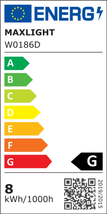 Maxlight Organic Chrom W0186D Kinkiet z Funkcją Ściemniania Światła karta energetyczna