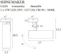 Maxlight Shinemaker C0209 Lampa Sufitowa Biała Ściemnialna  rys techniczny