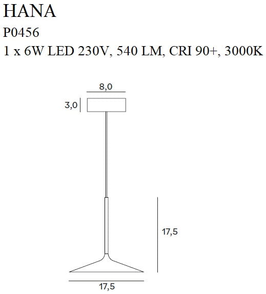 Maxlight Hana P0456 Lampa Wisząca Czarna