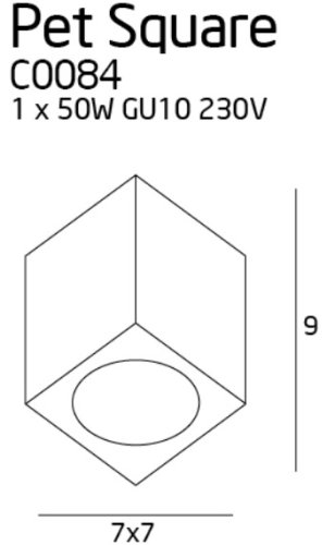 Maxlight Pet Square C0084 Plafon Chrom rys techniczny