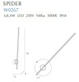 Maxlight Spider W0267 Kinkiet Czarny Czarny rys techniczny
