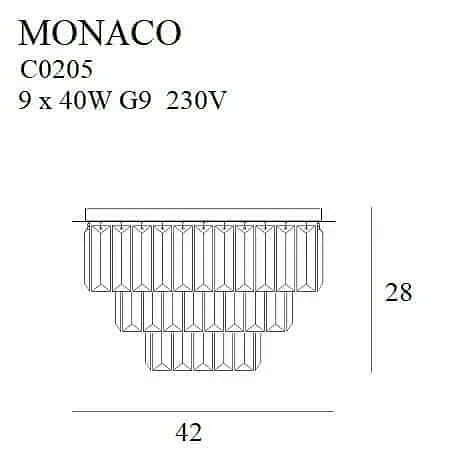 Maxlight Monaco C0205 Plafon Złoty Ø 42 cm rys techniczny