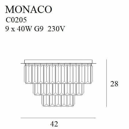 Maxlight Monaco C0205 Plafon Złoty Ø 42 cm rys techniczny