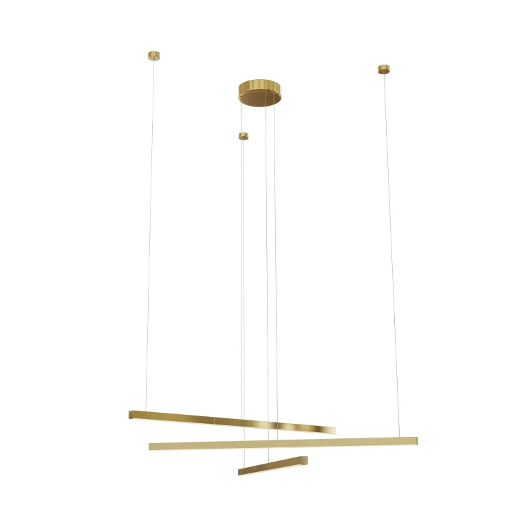 Maxlight Trio 3 P0474D Lampa Wisząca Złota Szczotkowane Ściemnialna