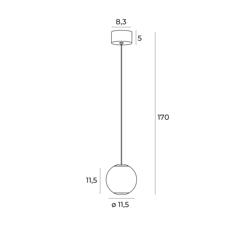 Maxlight Nobile I P0478 Lampa Wisząca rys techniczny