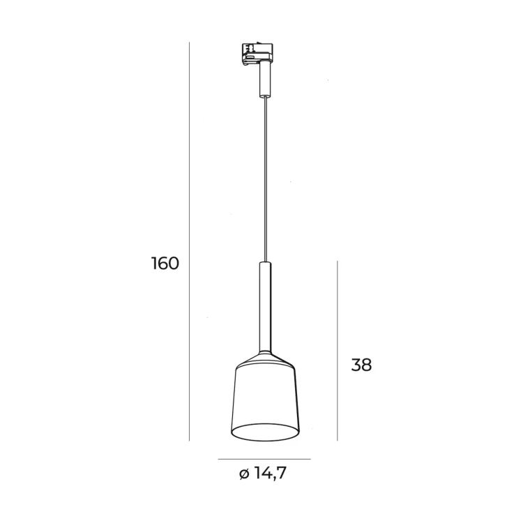 Maxlight S0017 Lampa Do Szynoprzewodu Tulipe Biała rys technicznny