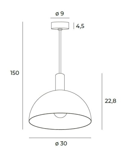 Maxlight Luisant P0473 Lampa Wisząca rys techniczny