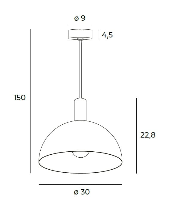 Maxlight Luisant P0473 Lampa Wisząca rys techniczny