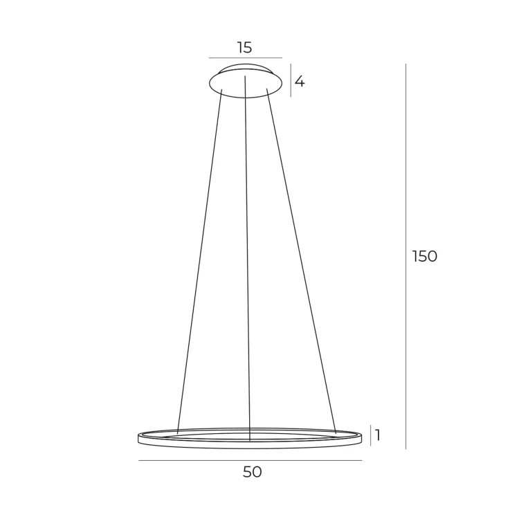 Maxlight P0493 Lampa Wisząca Queen Ø 50 Cm Złoto Szczotkowane rys techniczny
