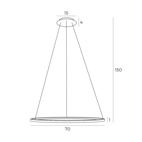 Maxlight P0494 Lampa Wisząca Queen Ø 70 Cm Złoto Szczotkowane rys techniczny