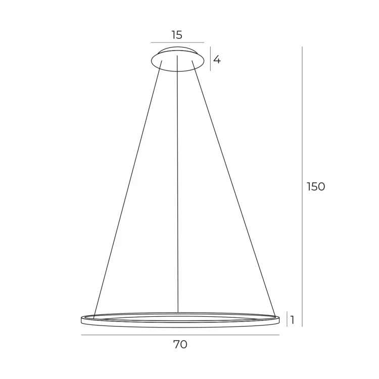 Maxlight P0494 Lampa Wisząca Queen Ø 70 Cm Złoto Szczotkowane rys techniczny