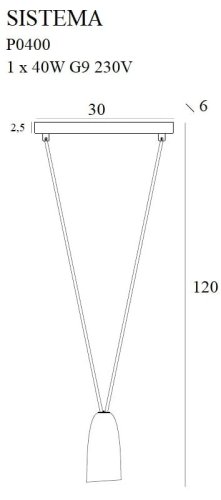 Maxlight Sistema P0400 Lampa Wisząca Czarna  rys techniczny