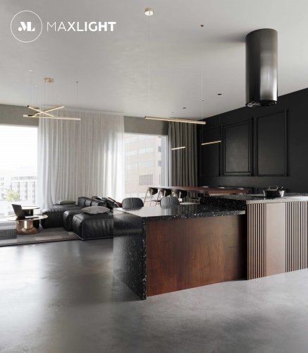 Maxlight Trio 3 P0426D Lampa Wisząca Ściemnialna Złota