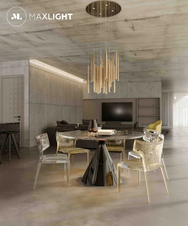 Maxlight Organic P0476D Lampa Wisząca Złota Ściemnialna