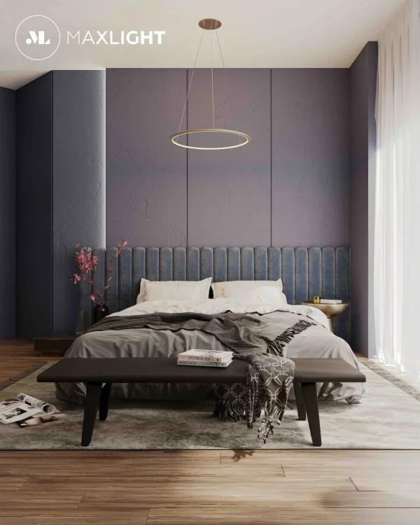 Maxlight P0493 Lampa Wisząca Queen Ø 50 Cm Złoto Szczotkowane