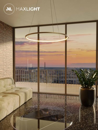Maxlight P0493 Lampa Wisząca Queen Ø 50 Cm Złoto Szczotkowane
