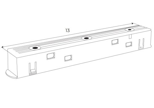 Maxlight Magnetic MA0002 Łącznik sztywny zasilania pomiędzy dwoma szynami czarny rys techniczny
