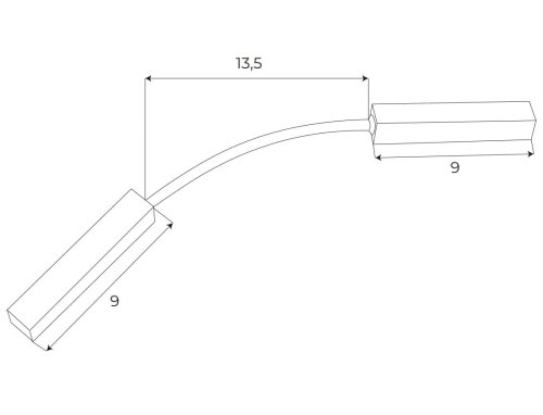Maxlight Magnetic MA0003 Łączenie zasilania pomiędzy dwoma szynami gdy użyty jest kątownik rys techniczny