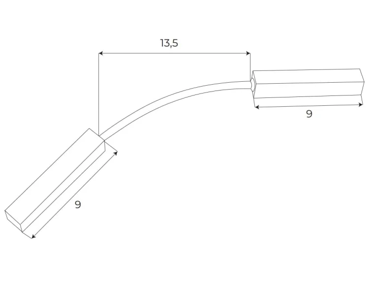 Maxlight Magnetic MA0003 Łączenie zasilania pomiędzy dwoma szynami gdy użyty jest kątownik rys techniczny