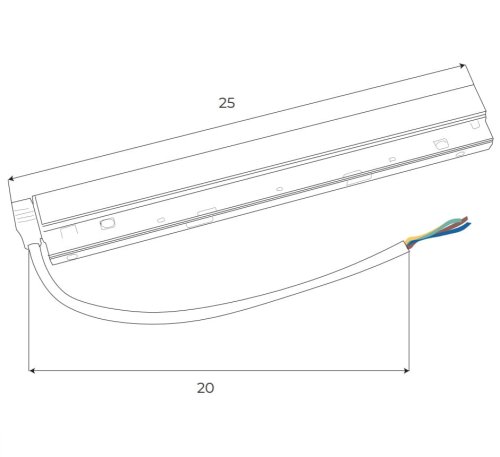 Maxlight Magnetic MA0005 Zasilacz wewnętrzny 200W do szyn magnetycznych rys techniczny
