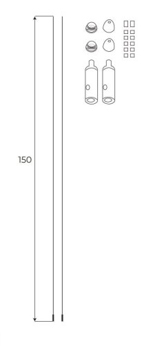 Maxlight Magnetic MA0008 Zestaw linek do powieszenia szyn natynkowych MT0001, MT0002, MT0011, MT0012  rys techniczny