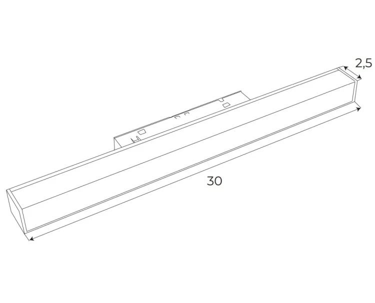 Maxlight Magnetic M0001Z Lampa Magnetyczna Liniowa System Zigbee 12W 634LM 2700/5000K  rys techniczny