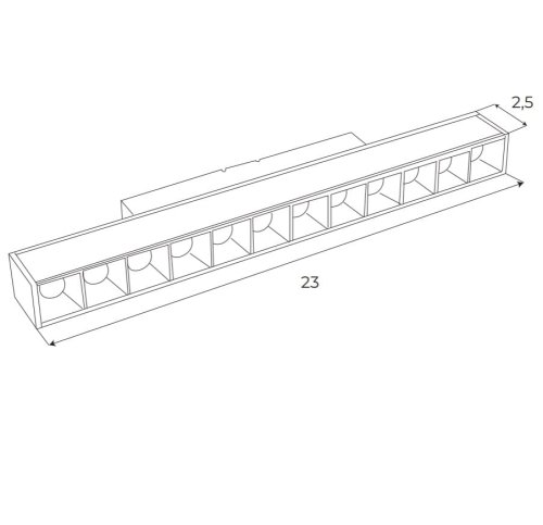 Maxlight Magnetic M0004N Lampa Magnetyczna Liniowa System On/Off 12W 666LM 3000K rys techniczny