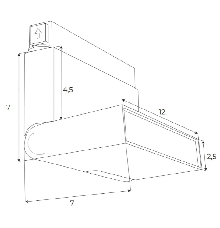 Maxlight Magnetic M0007N Lampa Magnetyczna Łamana System On/Off 6W 323LM 3000K rys techniczny