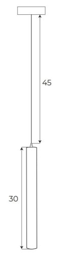 Maxlight Magnetic M0012N Lampa Wisząca Magnetyczna System On/Off 5W 361LM 3000K  rys techniczny