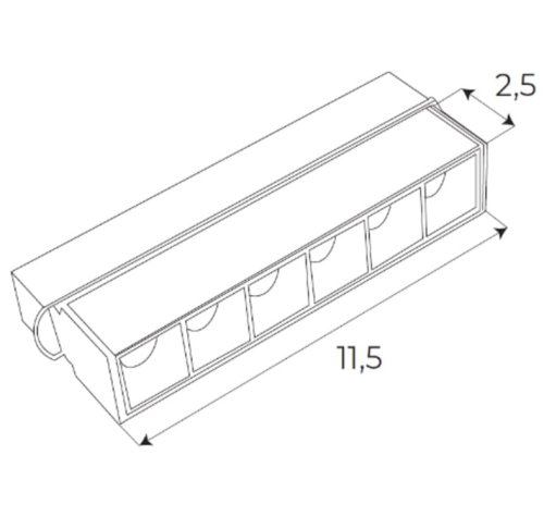 Maxlight Magnetic M0003N Lampa Magnetyczna Liniowa System On/Off 6W 340LM 3000K rys techniczny