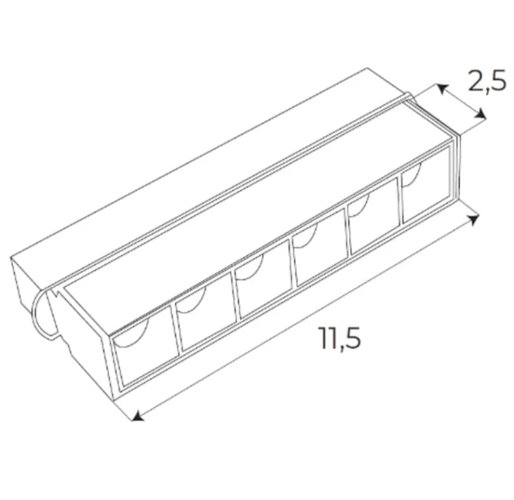 Maxlight Magnetic M0003N Lampa Magnetyczna Liniowa System On/Off 6W 340LM 3000K rys techniczny