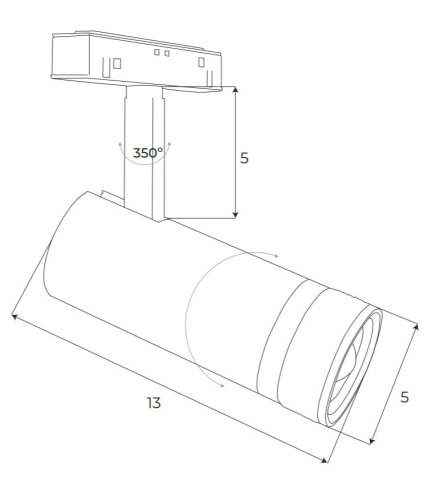 Maxlight Magnetic M0013N Reflektor Magnetyczny System On/Off 12W 784LM 3000K rys techniczny