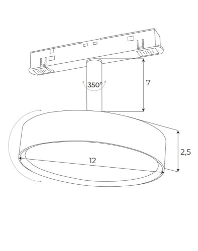 Maxlight Magnetic M0014N Reflektor Magnetyczny System On/Off 11,5W 855LM 3000K rys techniczny