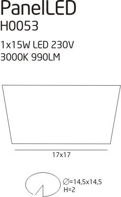 Maxlight Panelled Square H0053 Oprawa Podtynkowa Mała rys techniczny