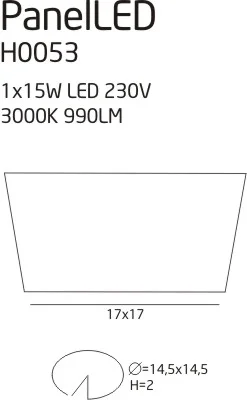 Maxlight Panelled Square H0053 Oprawa Podtynkowa Mała rys techniczny