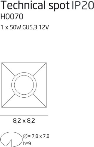 Maxlight Technical Spot H0070 Oprawa Podtynkowa rys techniczny