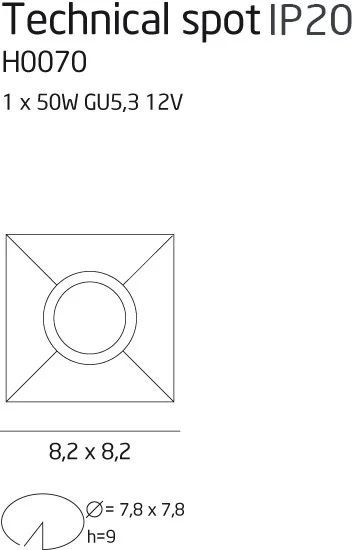 Maxlight Technical Spot H0070 Oprawa Podtynkowa rys techniczny